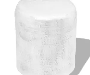vidaXL Scaun/Masă laterală din aluminiu bătut la ciocan, argintiu
