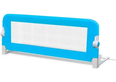 Balustradă de siguranță pentru pat copil, albastru, 102x42 cm - 2/5