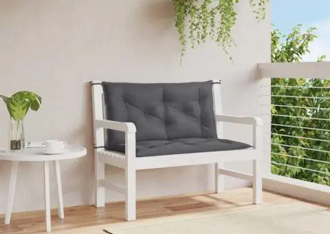 Pernă bancă de grădină antracit 100x(50+50)x7 cm textil oxford - 1/5