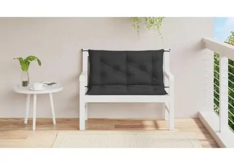 Pernă bancă de grădină, negru, 100x(50+50)x7cm, material oxford - 3/5