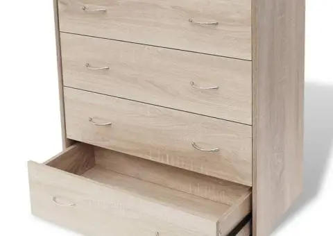 Dulap cu 4 sertare, 60x30,5x71 cm, culoare stejar - 2/5