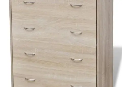 Dulap cu 4 sertare, 60x30,5x71 cm, culoare stejar - 3/5