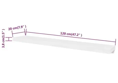 Rafturi de perete suspendate 2 buc, depozitare cărți/DVD, alb, MDF - 5/5
