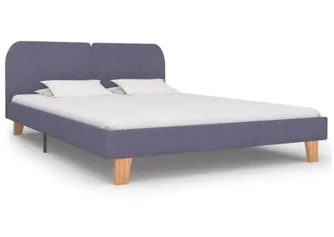 Cadru pat fără saltea țesătură gri deschis 150x200 cm - 1/5