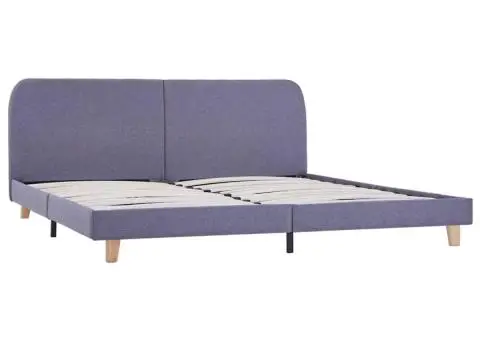 Cadru pat fără saltea țesătură gri deschis 150x200 cm - 2/5