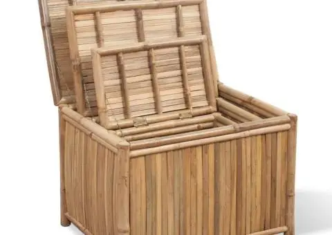 Cutii de depozitare 3 buc, bambus - 2/5