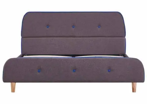 Cadru de pat fără saltea țesătură taup 135x190 cm - 3/5