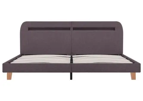 Cadru de pat cu LED fără saltea țesătură taup 150x200 cm - 4/5