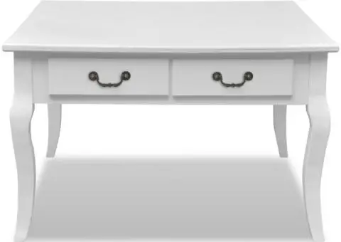 Măsuță de cafea cu 4 sertare, alb - 4/5