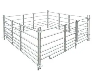 vidaXL Țarc pentru oi cu 4 panouri, oțel galvanizat, 183 x 183 x 92 cm