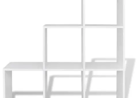 Bibliotecă în trepte / Raft de expunere 107 cm Alb - 3/5