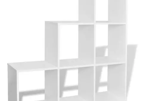 Bibliotecă în trepte / Raft de expunere 107 cm Alb - 4/5