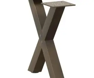 vidaXL Picioare pentru măsuță de cafea în formă de X, 2 buc., oțel natural, 37x(30-31) cm