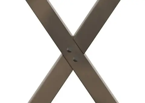 Picioare pentru măsuță de cafea în formă de X, 2 buc., oțel natural, 37x(30-31) cm - 4/5