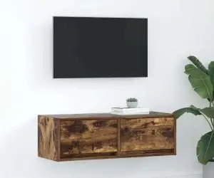 vidaXL Dulap TV stejar afumat 80x31x25,5 cm din lemn de prelucrare