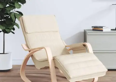 Scaun balansoar din țesătură crem - 1/5