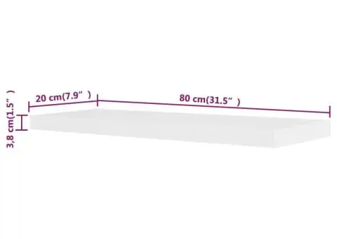 Rafturi suspendate pentru cărți/DVD-uri, 2 buc, alb, MDF - 5/5