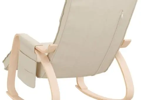 Scaun balansoar din țesătură crem - 5/5