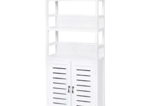 Dulap de baie Albuquerque din lemn, alb, 46 x 24 x 117,5 cm - 2/5