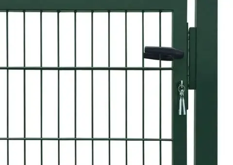 Poartă pentru gard 2D (simplă), verde, 106x130 cm - 4/5