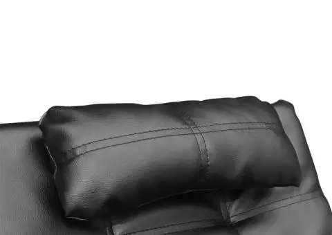 Șezlong cu pernă, negru, piele ecologică - 4/5