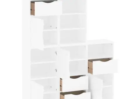 Dulapuri laterale 5 buc ODDA alb 40x24x79 cm lemn masiv de pin - 5/5