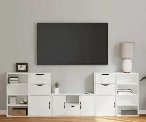 vidaXL Unități TV 5 piese cu depozitare ODDA din lemn masiv de pin alb