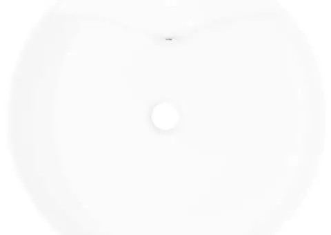 Chiuvetă de baie din ceramică, orificiu robinet/preaplin, rotund, alb - 3/5