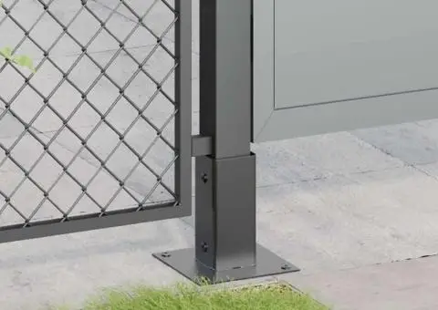 Baze de stâlp pătrate 12 buc Antracit Oțel acoperit cu pulbere - 3/5