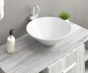 vidaXL Chiuvetă ceramică rotundă, 2 buc. (Nu se vinde individual)