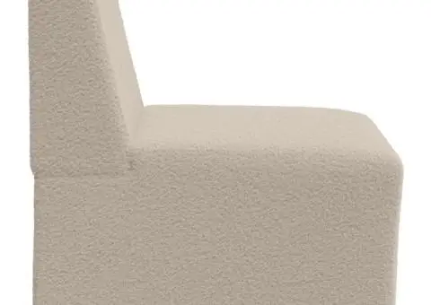 Canapea Scaun fără brațe gri deschis 55 cm țesătură ondulată ca lână - 5/5