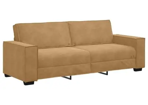 Canapea cu 3 locuri, Maro, 180 cm, catifea - 2/5