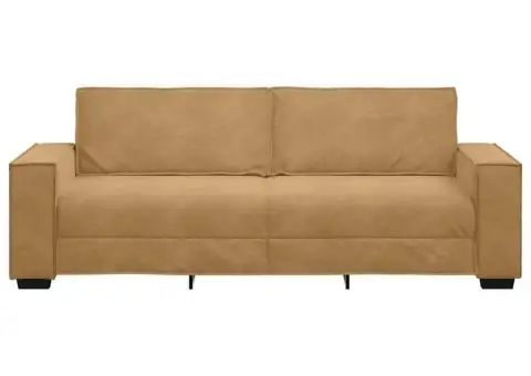 Canapea cu 3 locuri, Maro, 180 cm, catifea - 4/5