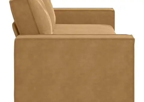 Canapea cu 3 locuri, Maro, 180 cm, catifea - 5/5