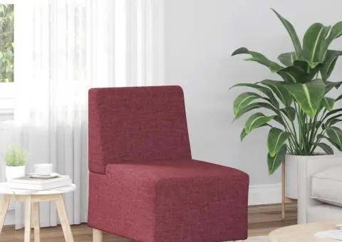 Canapea Scaun fără brațe, roșu vin, 55 cm, material textil - 1/5
