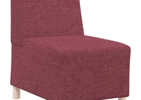 Canapea Scaun fără brațe, roșu vin, 55 cm, material textil - 2/5