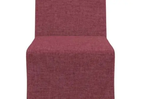 Canapea Scaun fără brațe, roșu vin, 55 cm, material textil - 4/5