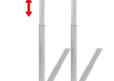 Picioare telescopice de masă, 2 buc., nichel periat, 710 mm-1100 mm - 1/5