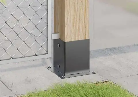 Baze de stâlp pătrate 12 buc Antracit Oțel acoperit cu pulbere - 3/5