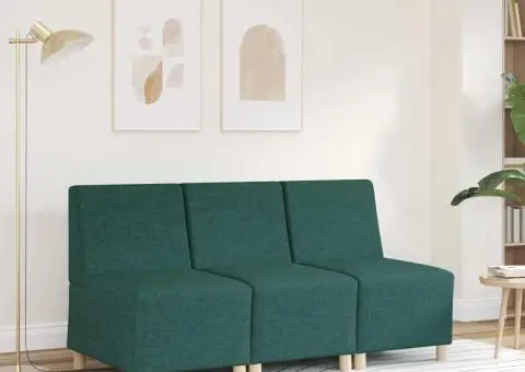 Canapea Scaun fără brațe, verde închis, 55 cm, material textil - 3/5