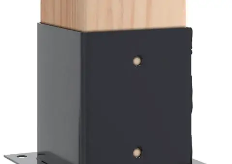 Baze de stâlp pătrate 12 buc Antracit Oțel acoperit cu pulbere - 4/5