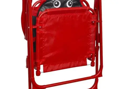 Set bistro pentru copii de grădină, cu umbrelă, 3 piese, roșu - 5/5