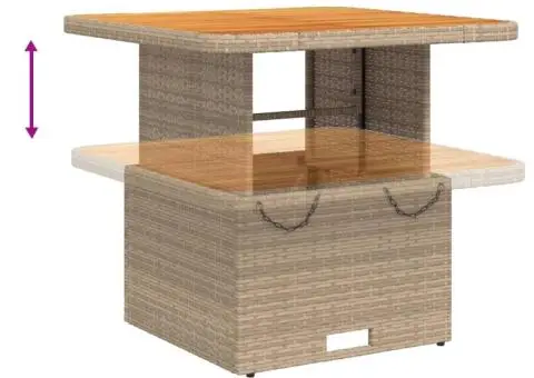 Set mobilier de grădină cu perne, 5 piese, bej, poliratan - 5/5