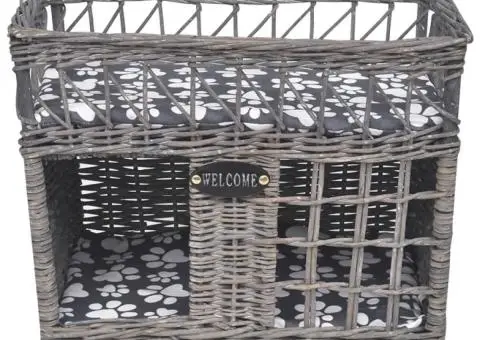 Ansamblu pentru pisici/pat/stâlp de zgâriat, cu pernă, răchită - 2/5