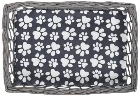 Ansamblu pentru pisici/pat/stâlp de zgâriat, cu pernă, răchită - 4/5