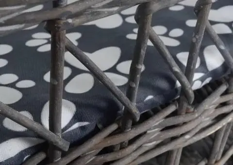 Ansamblu pentru pisici/pat/stâlp de zgâriat, cu pernă, răchită - 5/5