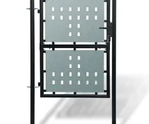 vidaXL Poartă de gard cu o ușă, negru, 100x250 cm
