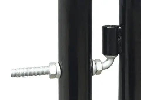 Poartă de gard cu o ușă, negru, 100x250 cm - 3/5