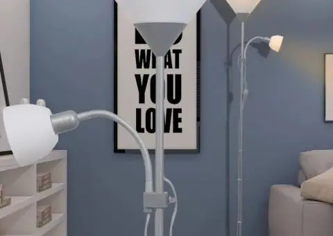 Lampă de podea, Gri - 1/5