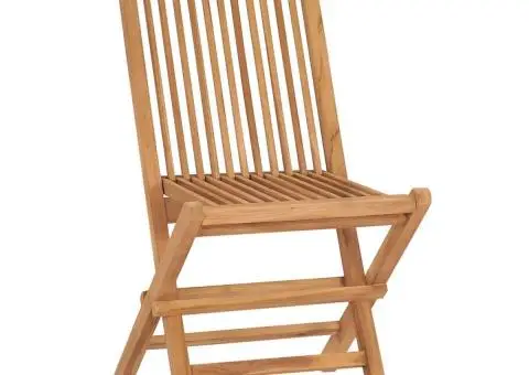 Scaune de grădină pliabile, 2 buc., lemn masiv de tec - 4/5